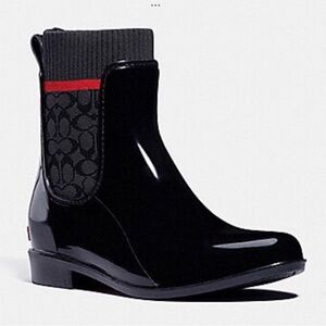 Coach Black Ankle Rain Boots